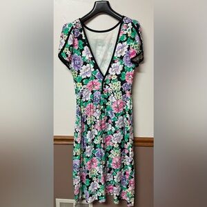 vintage 1980s Lanz Originals floral midi dress Sz 14